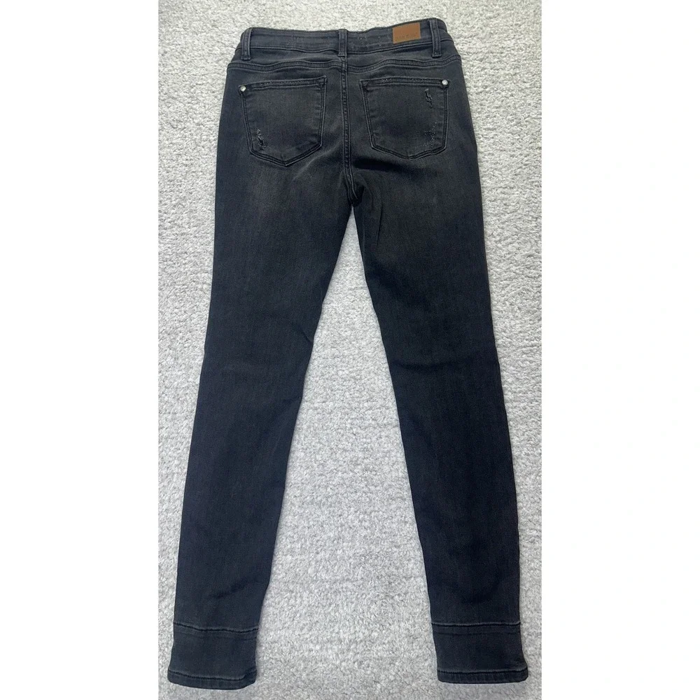 JUDY BLUE Womens Jeans Black Distressed ROSEWOOD Plaid Skinny Sz 5/27‎